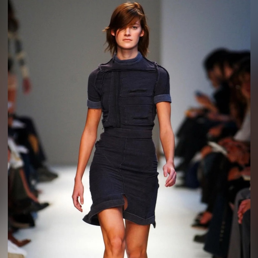 2003 Spring runway coveted balenciaga nicolas ghesquière era scuba top & skirt.